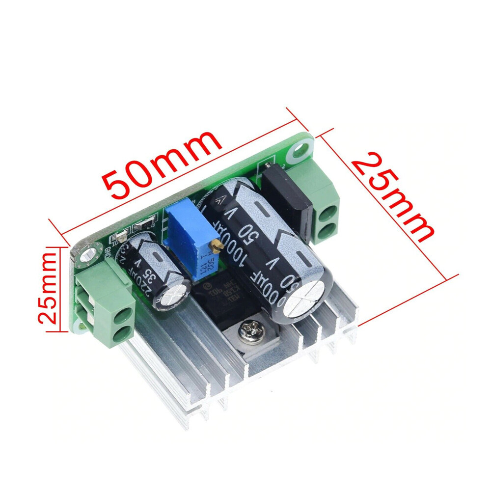 2X 5-35VDC/5-22VAC to 1-34VDC LM317T Step Down Linear Regulator Converter Module