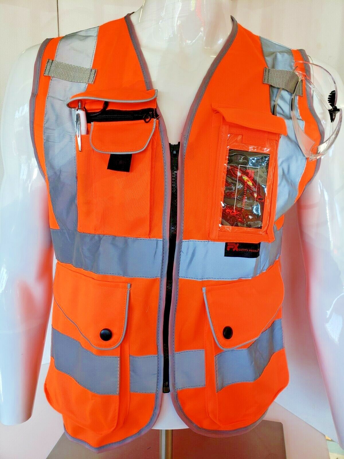 Class 2 Hi Visibility Reflective Orange Safety Vest (Small to 2XL)