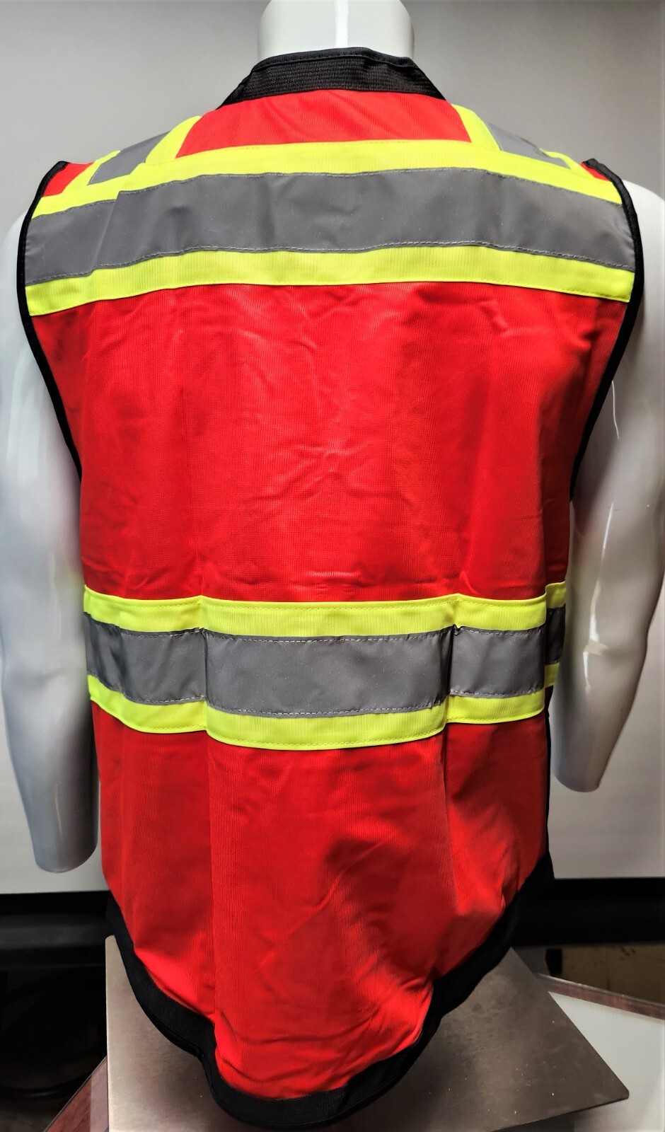 Class 1 High Visibility Reflective Red OR Blue/ Black Safety Vest w/ ID POCKET