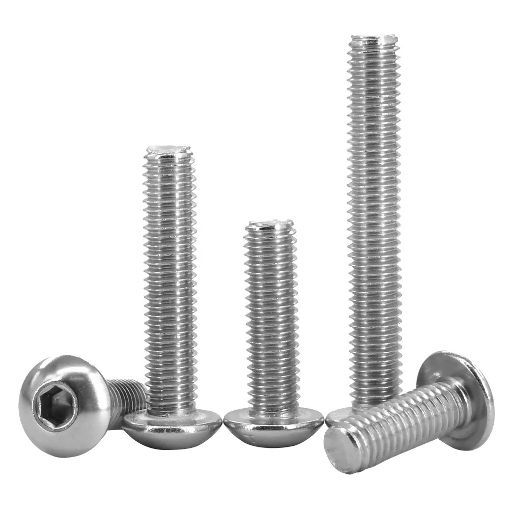 ISO7380 304 Stainless Steel Allen Screws M2-M12 Hex Socket Button Head Bolts