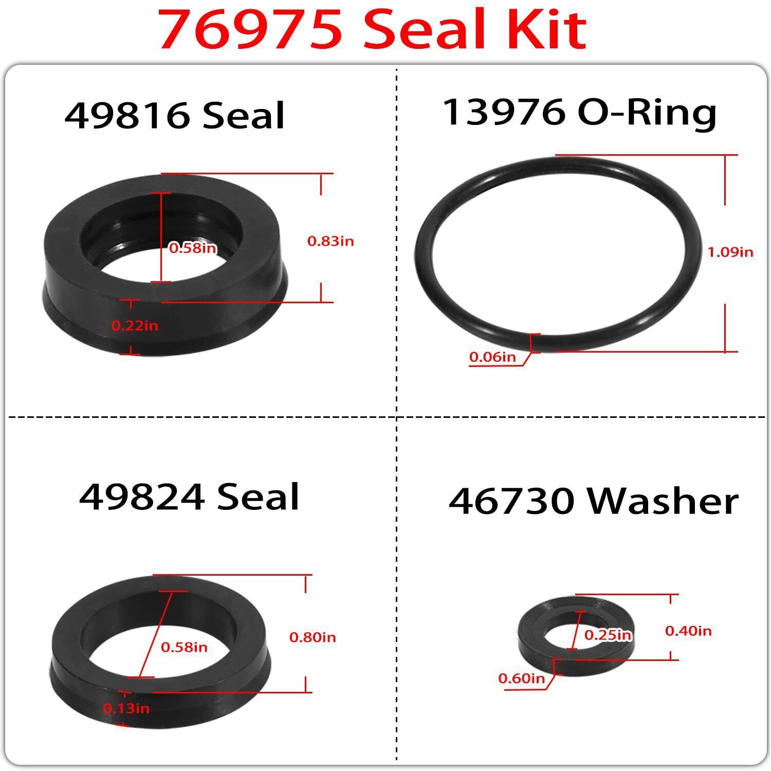 76975 Seal Kit 12Pcs For Cat Pump 4DNX Pumps 4DNX25GSI 4DNX27GSI CAT Seal Kit