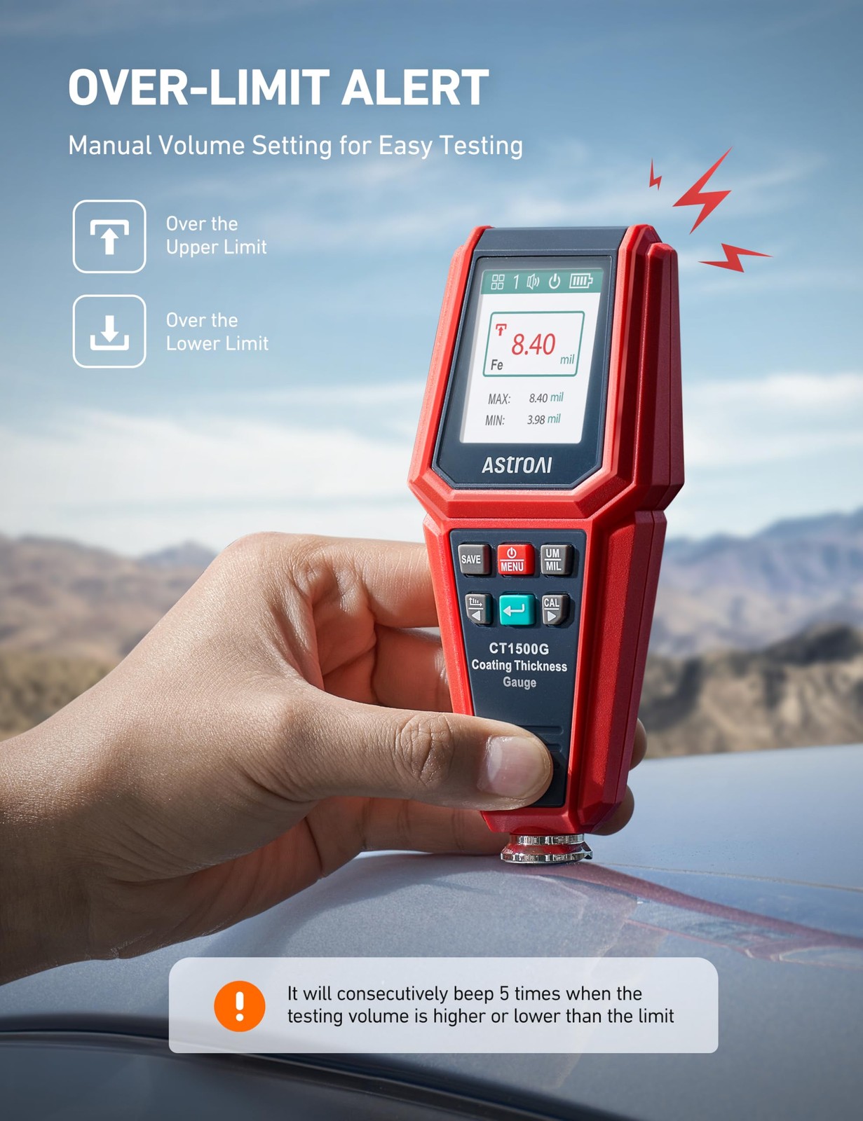 AstroAI Paint Thickness Gauge for Car, Coating Tester Check The Car’s…