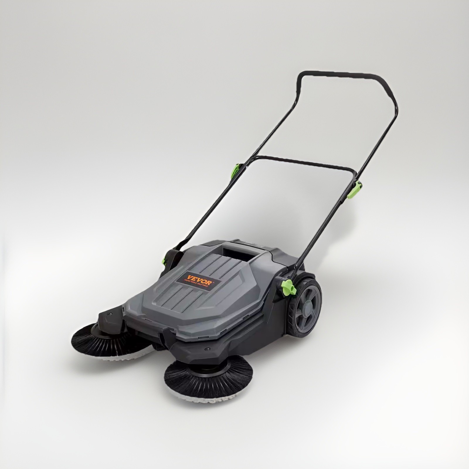 VEVOR Walk-behind Hand Push Floor Sweeper 25.6″ Width 5 Gallon Waste Container