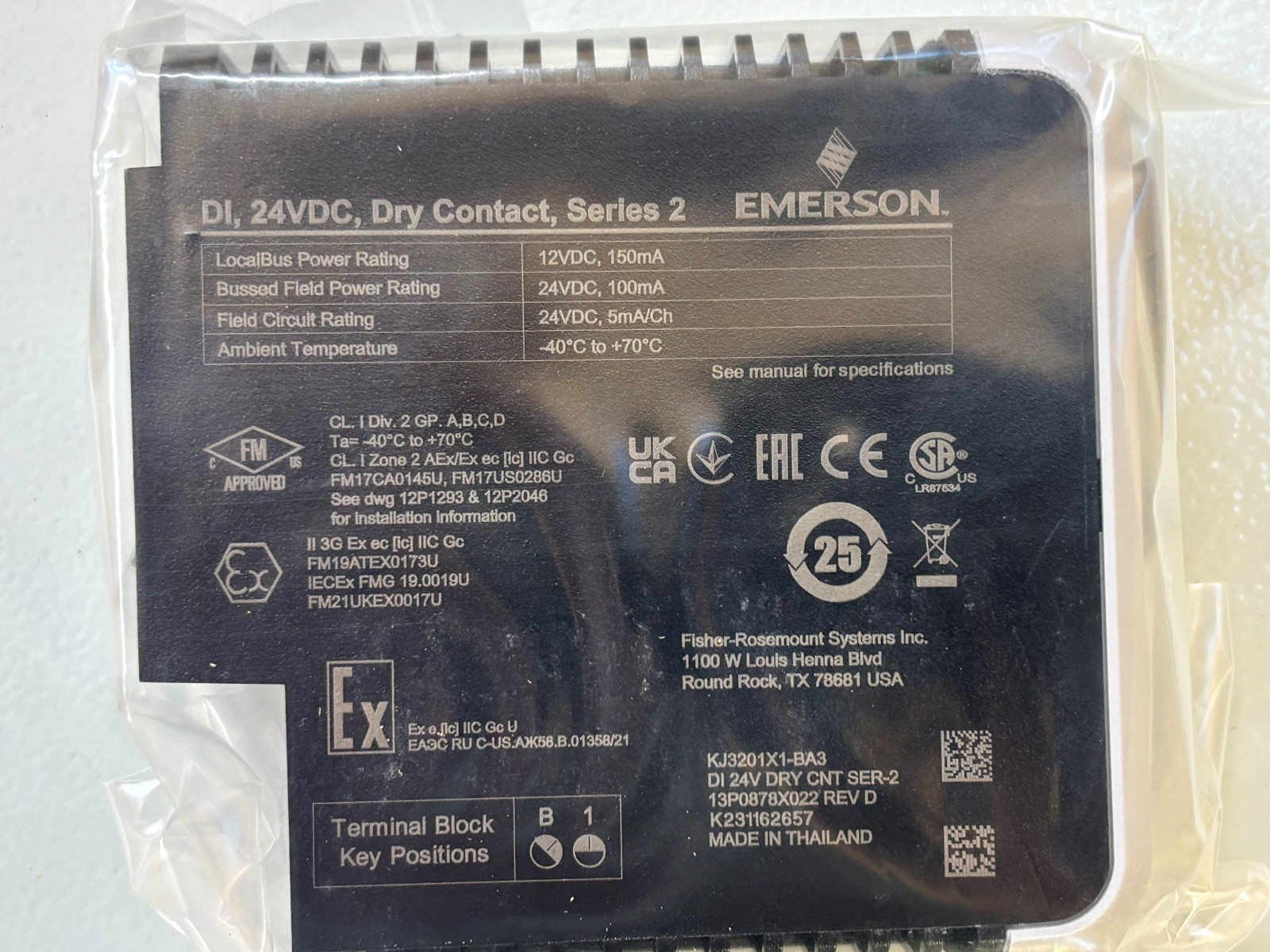 *NEW* Emerson KJ3201X1-BA3 DI 24VDC Dry Contact Series 2 8-Channel + Warranty!