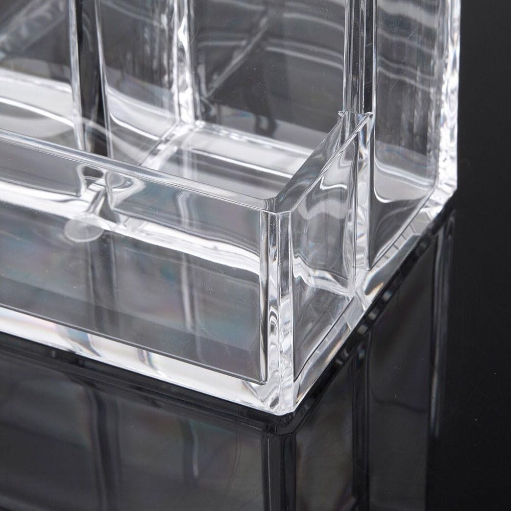 1PC Clear Acrylic Pen Holder Makeup Brush Scissors Organizer with Business Ca…