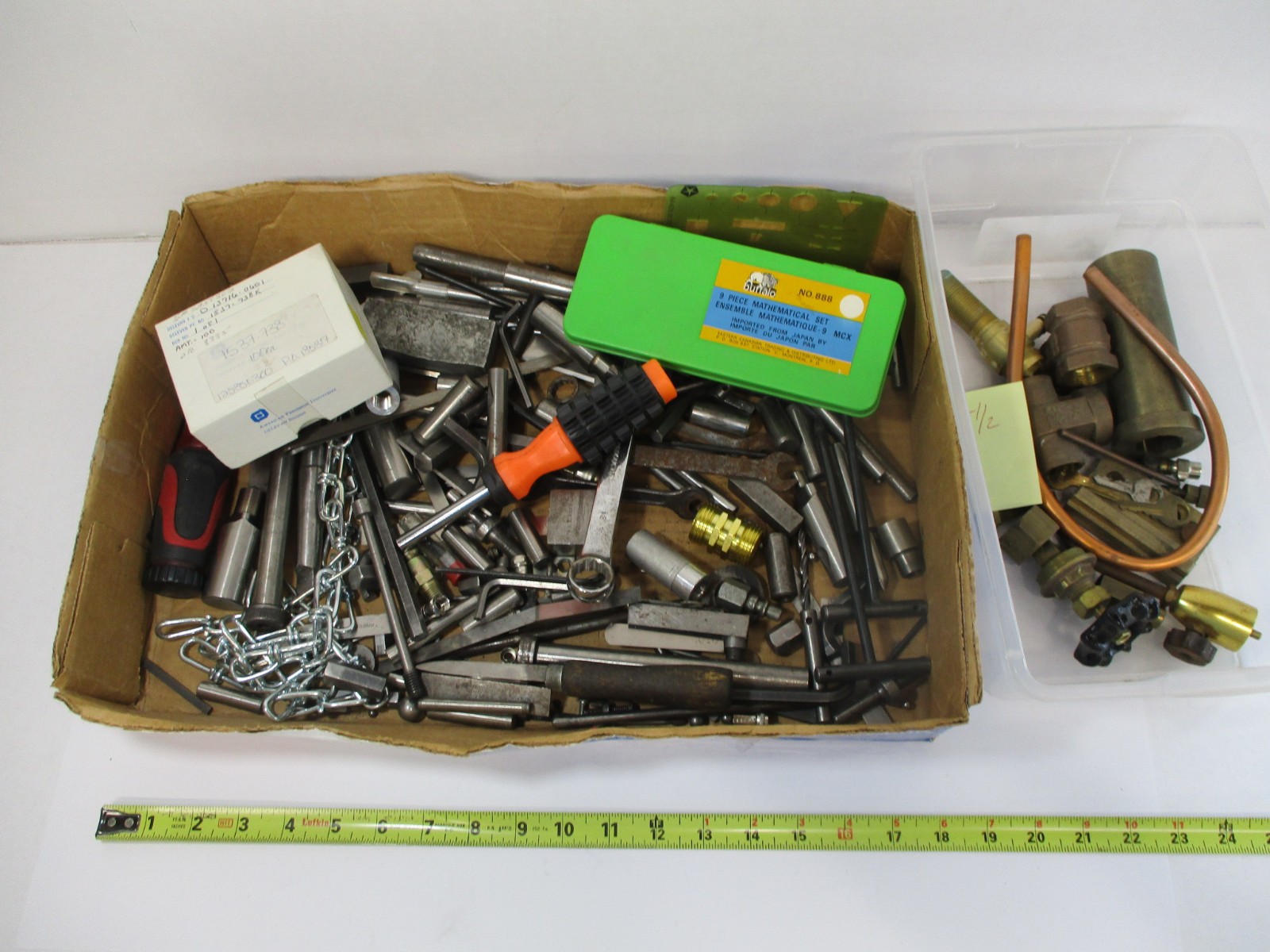 25 # Lbs Machinist Parts Pieces Bits Hand Tools Hardware Doo Dads & Brass Scrap