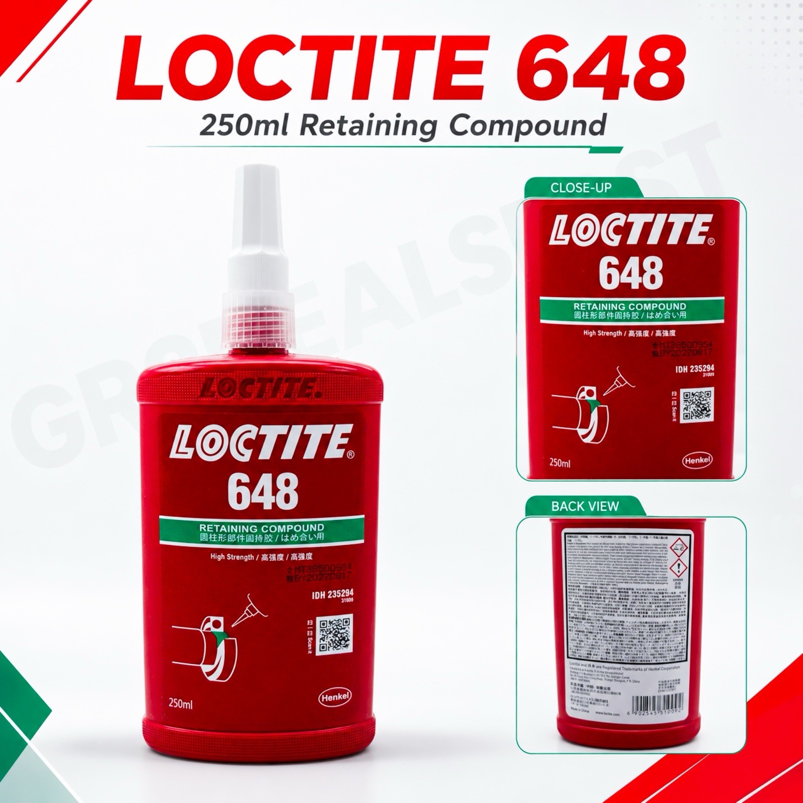Loctite 648 High Strength Retaining Compound 21445 1835918 (EXP 08/2027) 250ml🔥