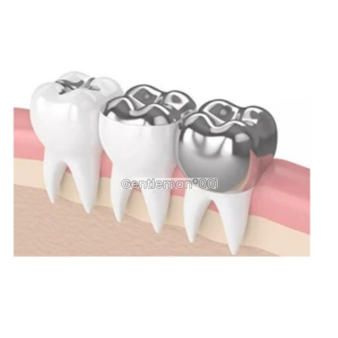 24Sizes Dental Primary Molar Teeth Crown Stainless Steel For Adult Temporary
