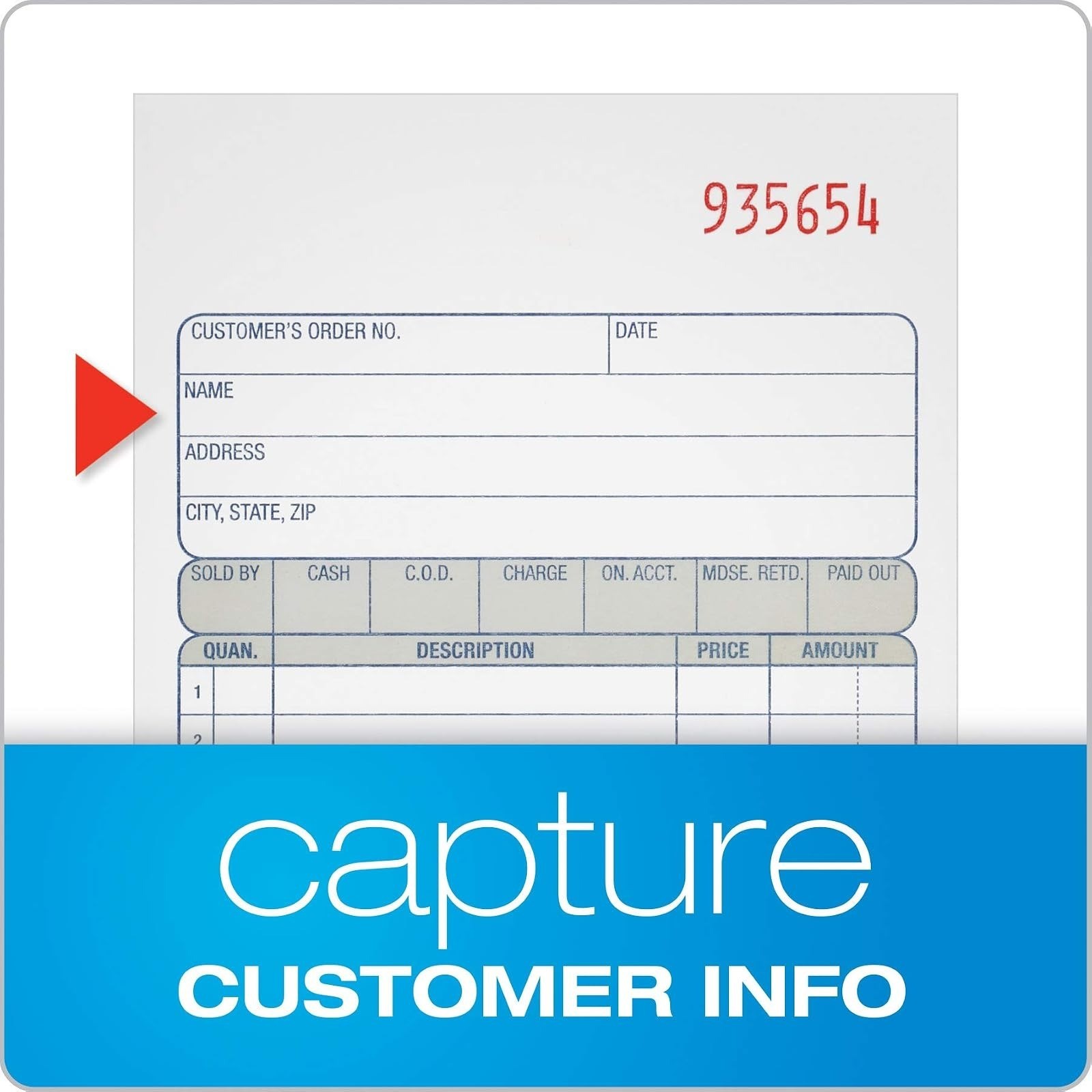 Adams Sales Order Book, 2-Part Carbonless, 50 Sets, 4-3/16 x 7-3/16