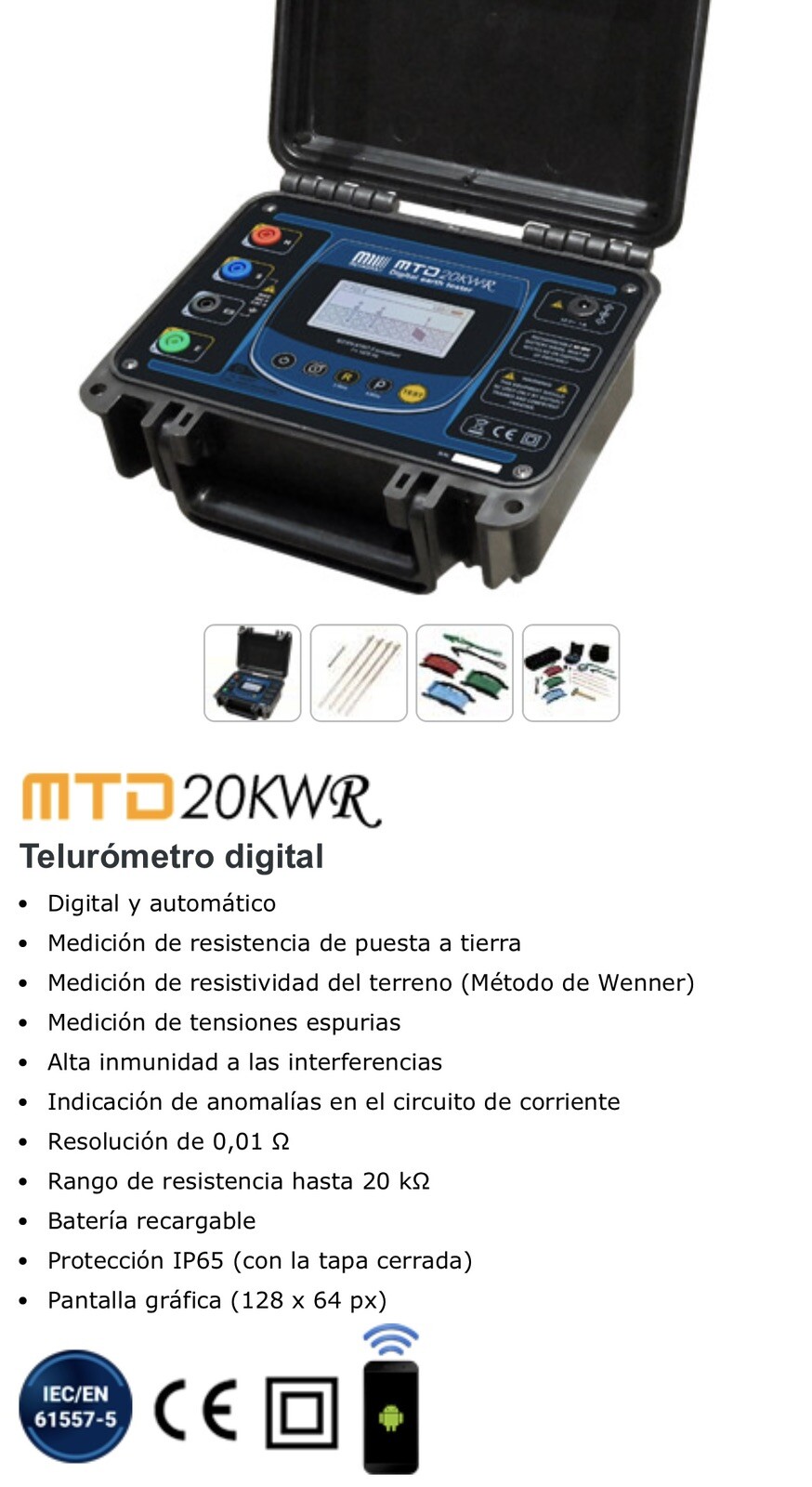 Megabras MTD20KWR Digital Earth Tester telurometer Reliable Measurement
