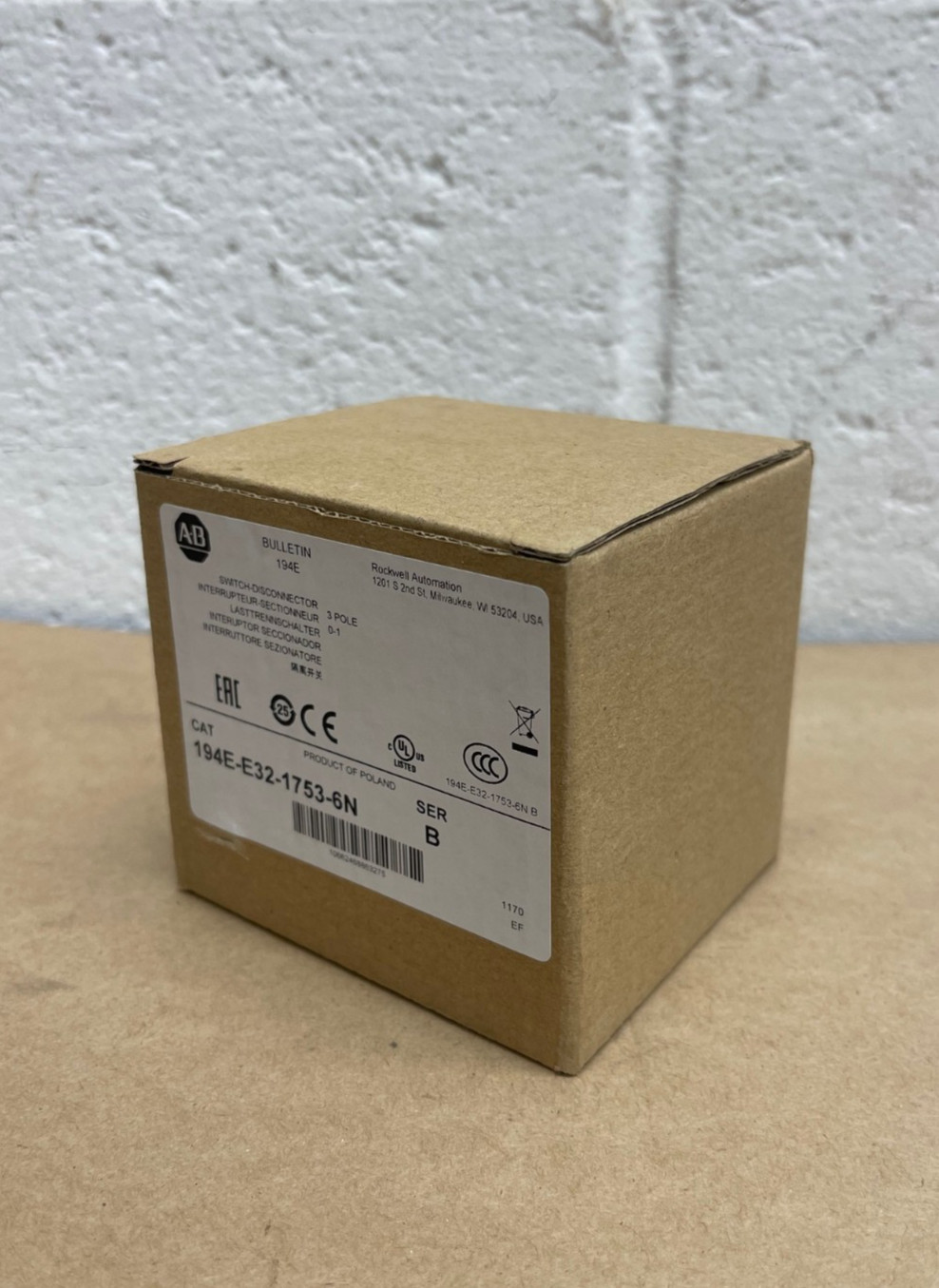 Allen Bradley 194E-E32-1753-6N Series B Switch-Disconnector *NEW*