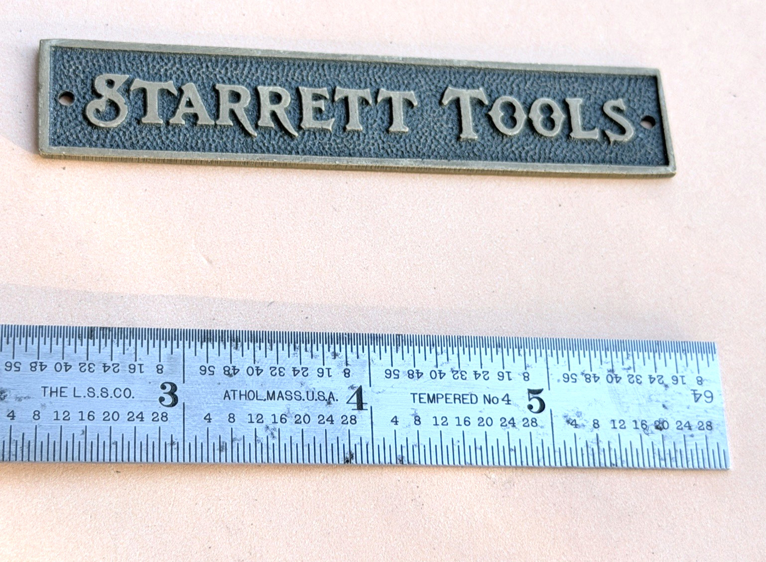 STARRETT No.22-C 59 Degree Drill Point Gage W/No. 603R Tempered Steel Rule. USA