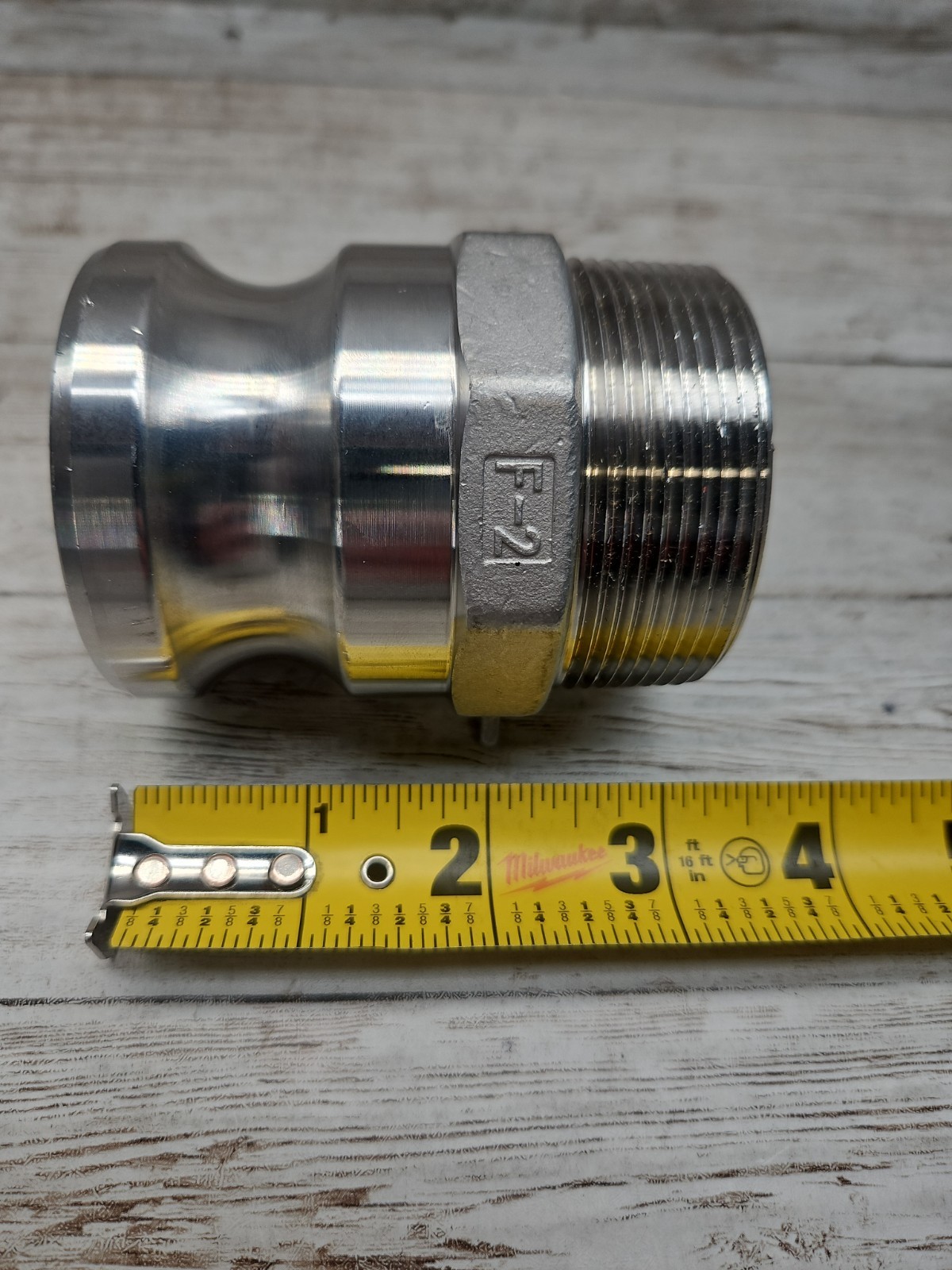 USASEALING 2″ Type F Camlock Fitting Male Adapter to 2 Inch Male NPT SS304