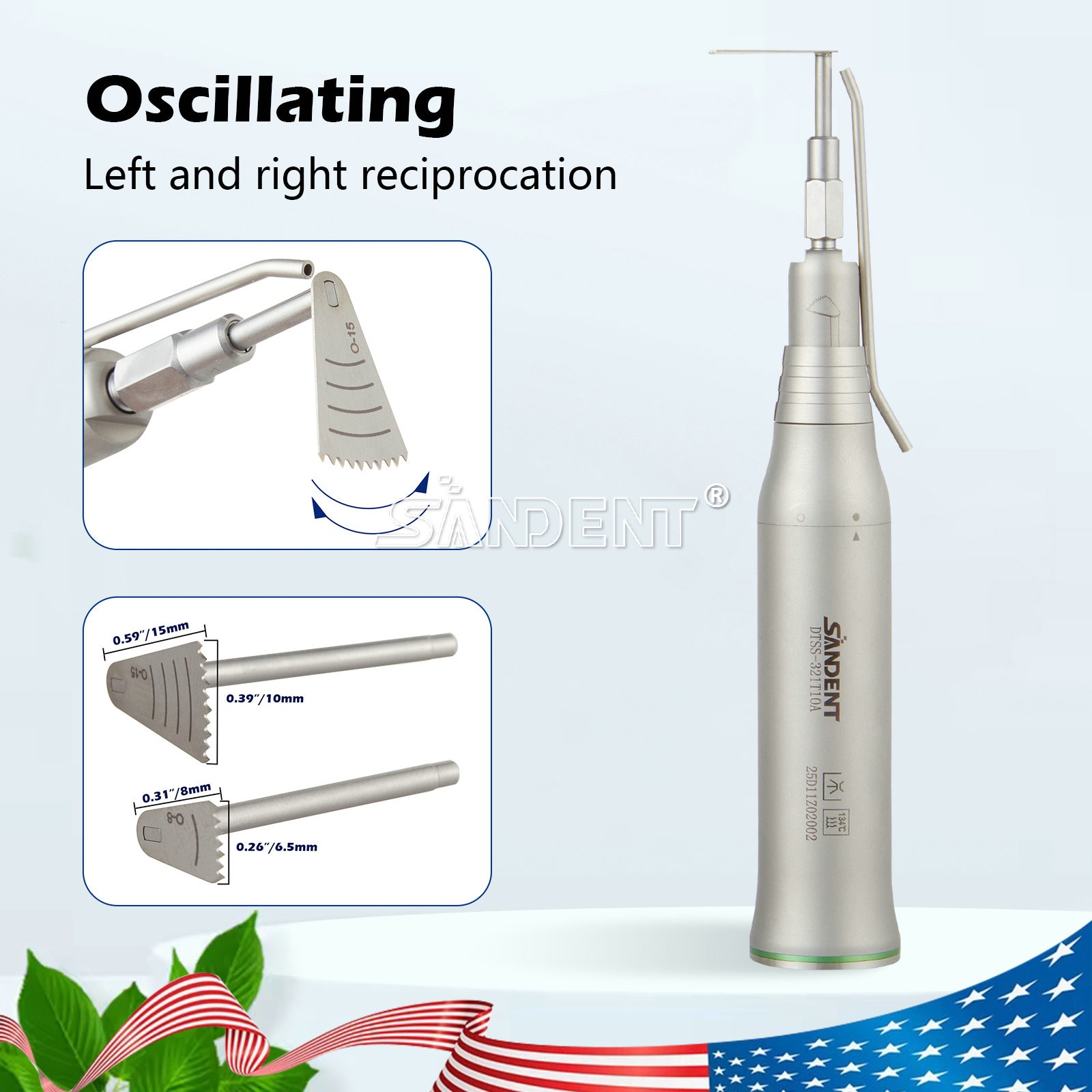 3.4:1 Dental Micro Saw Surgical Handpiece Reciprocating Bone External spray