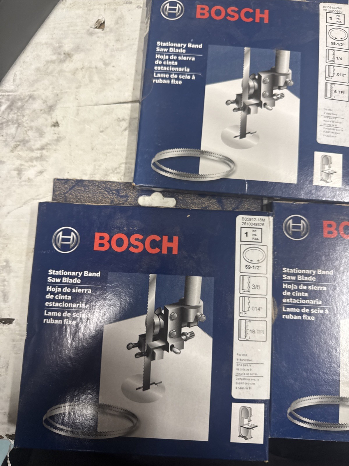 Lot 3 Bosch BS5912-18MA 59-1/2 in TPI Metal-Cutting Stationary Band Saw