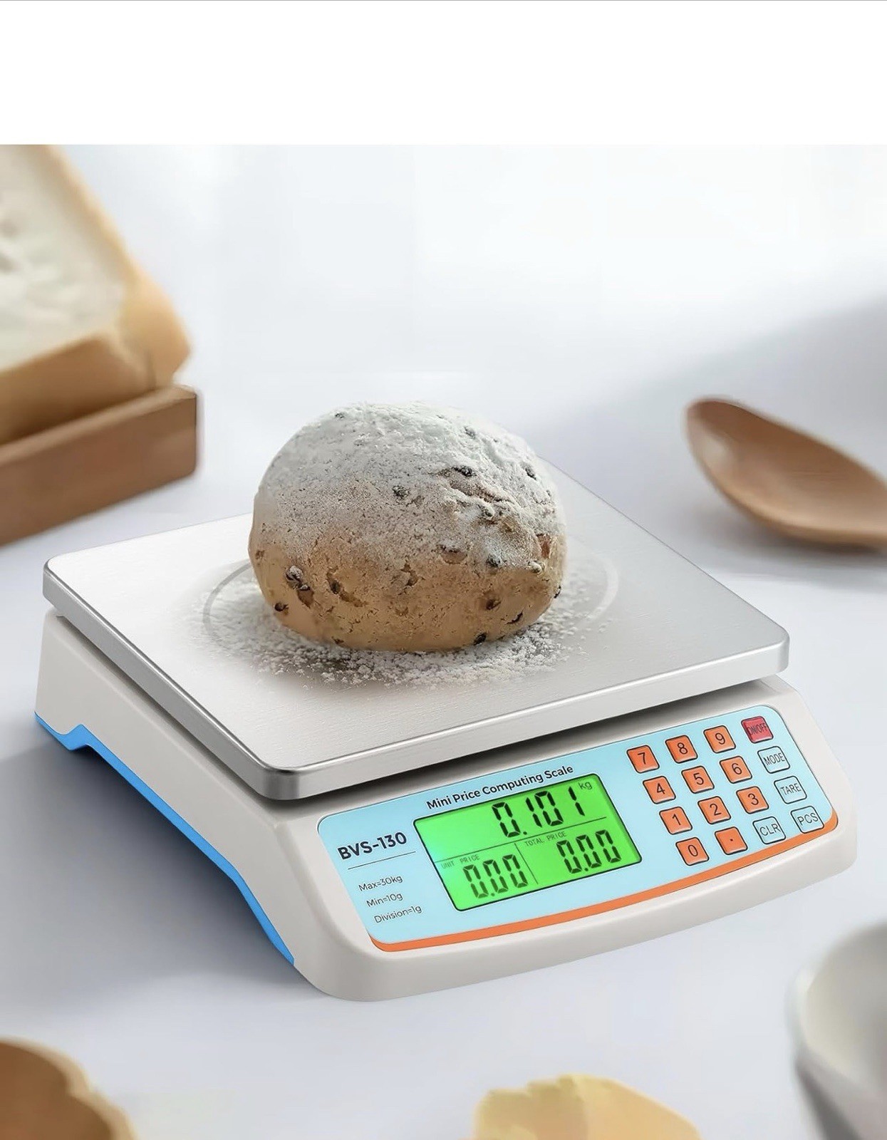Bonvoisin 66lb/30kg Food Scale Stainless Steel Price Computing kg/lb/oz 1g