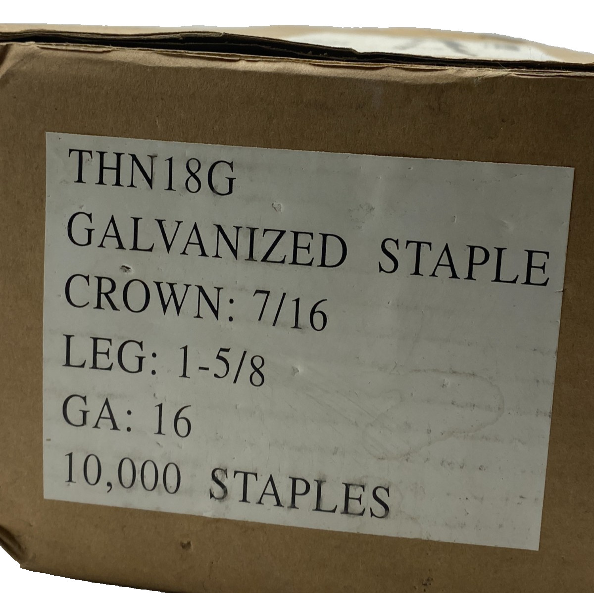 THN18G GALVANIZED STAPLE CROWN: 7/16 LEG: 1-5/8, 16 GA, 20000 STAPLES, (2-PACK)