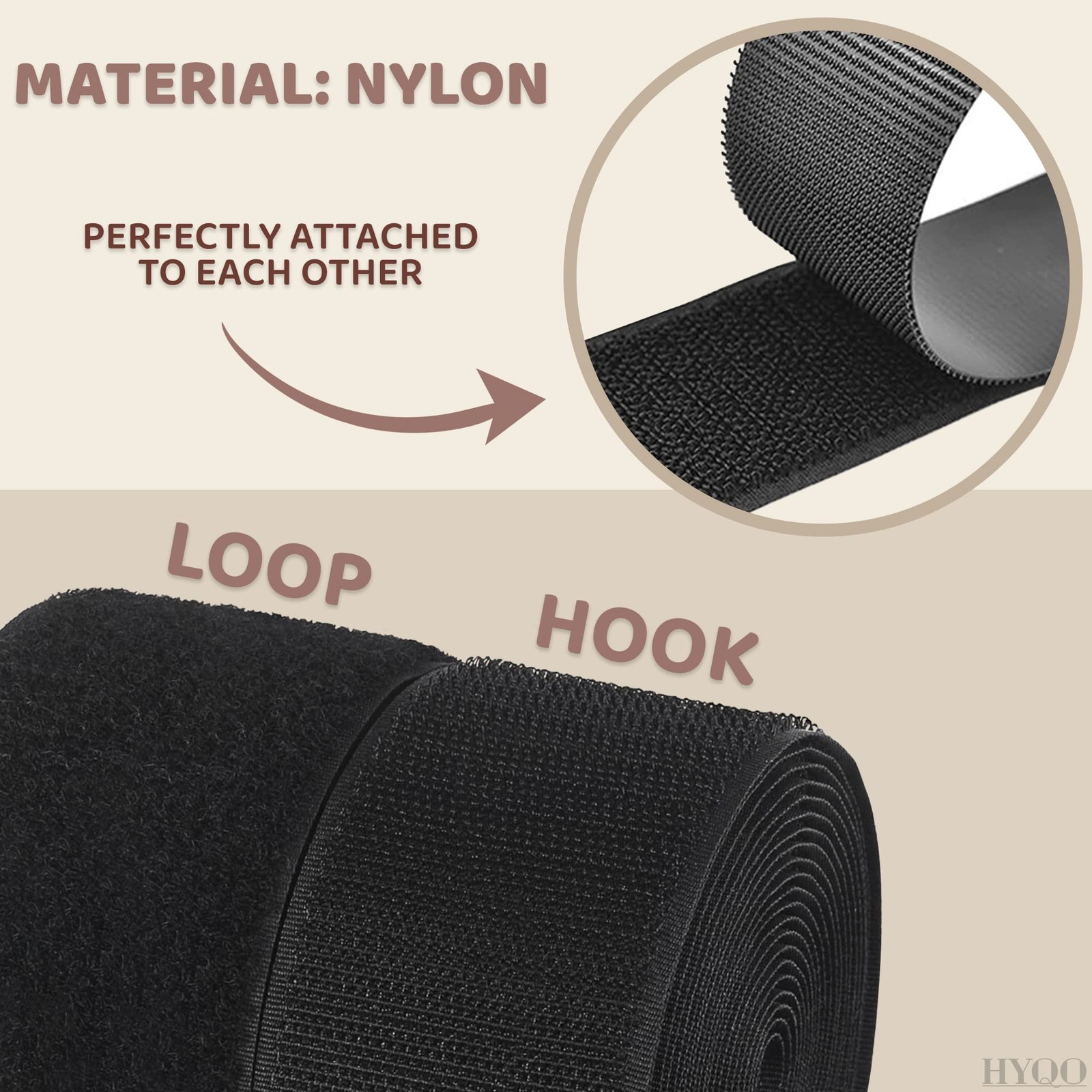 4 Inch Hook and Loop Tape Black (4″x12″) – Non Adhesive Strips for Quick & Ea…