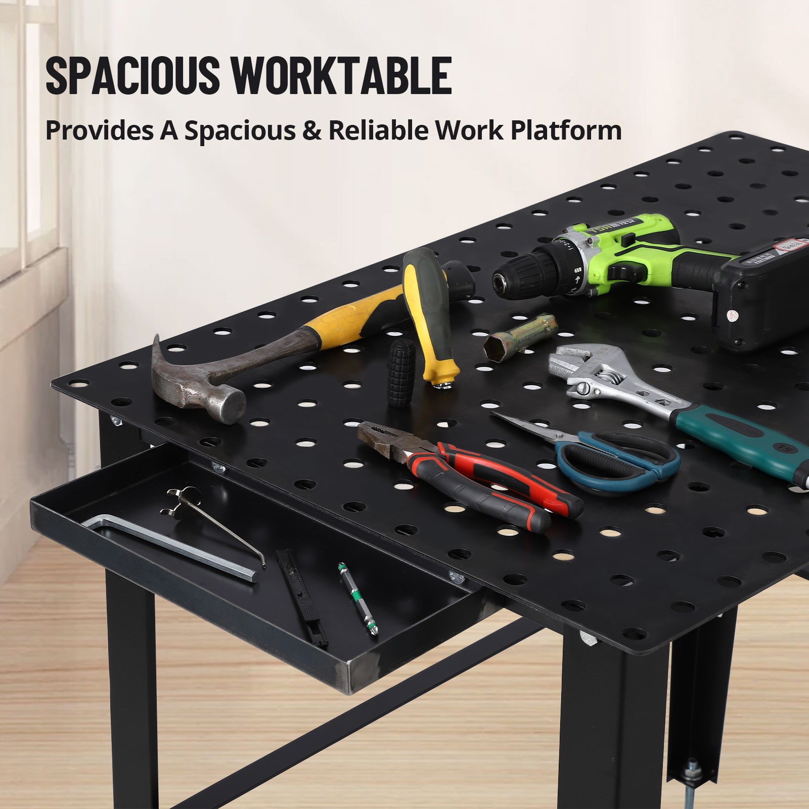 36″ x 24″ Welding Table Steel Frame Portable Garage Work Bench Table Top 1500LBS