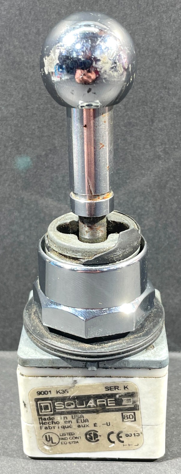 Square D 9001 K35 J Joy Stick Operator, 5 Position, W/O Contacts, Used & Checked