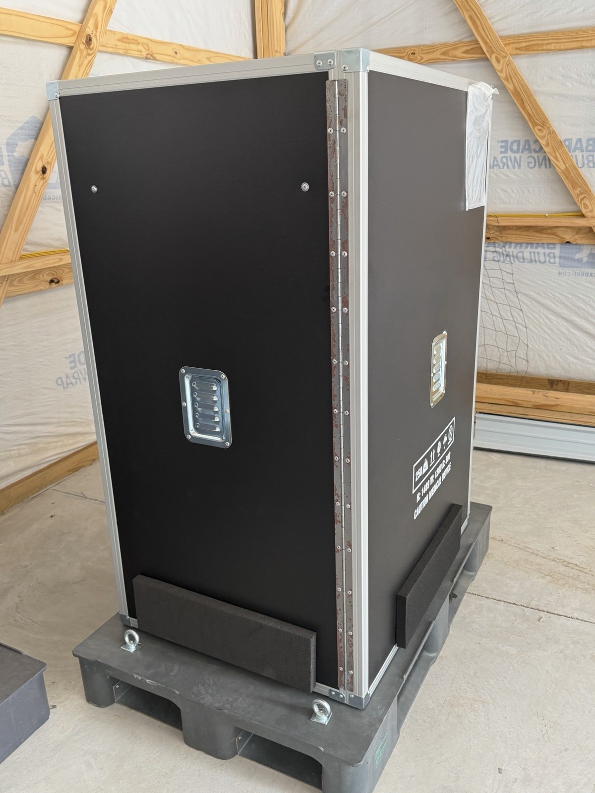 Heavy Duty Medical Equipment Shipping Crate with Integrated Loading Ramp