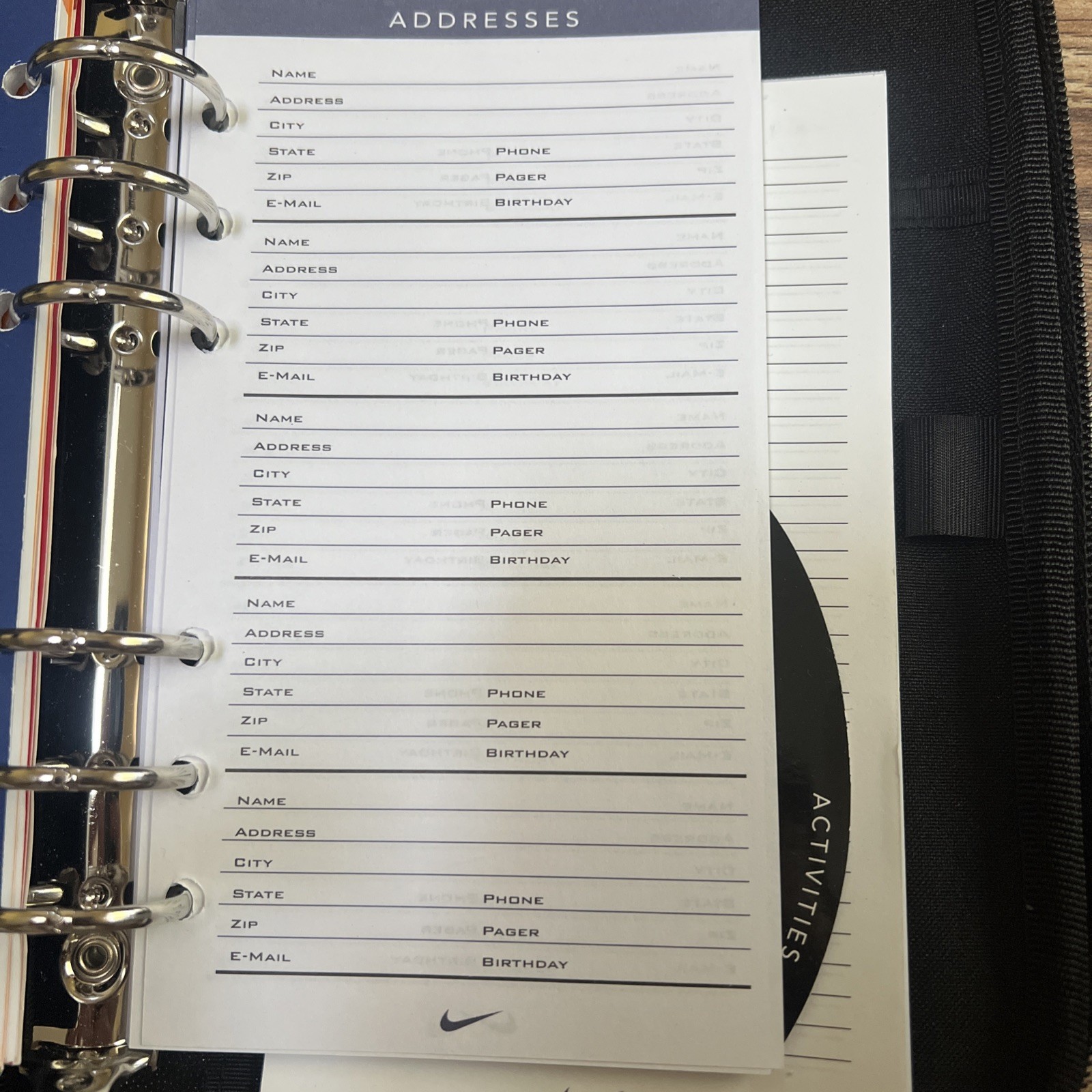 RARE VINTAGE Y2K Nike Mead Student Day Planner Black Vintage Y2K