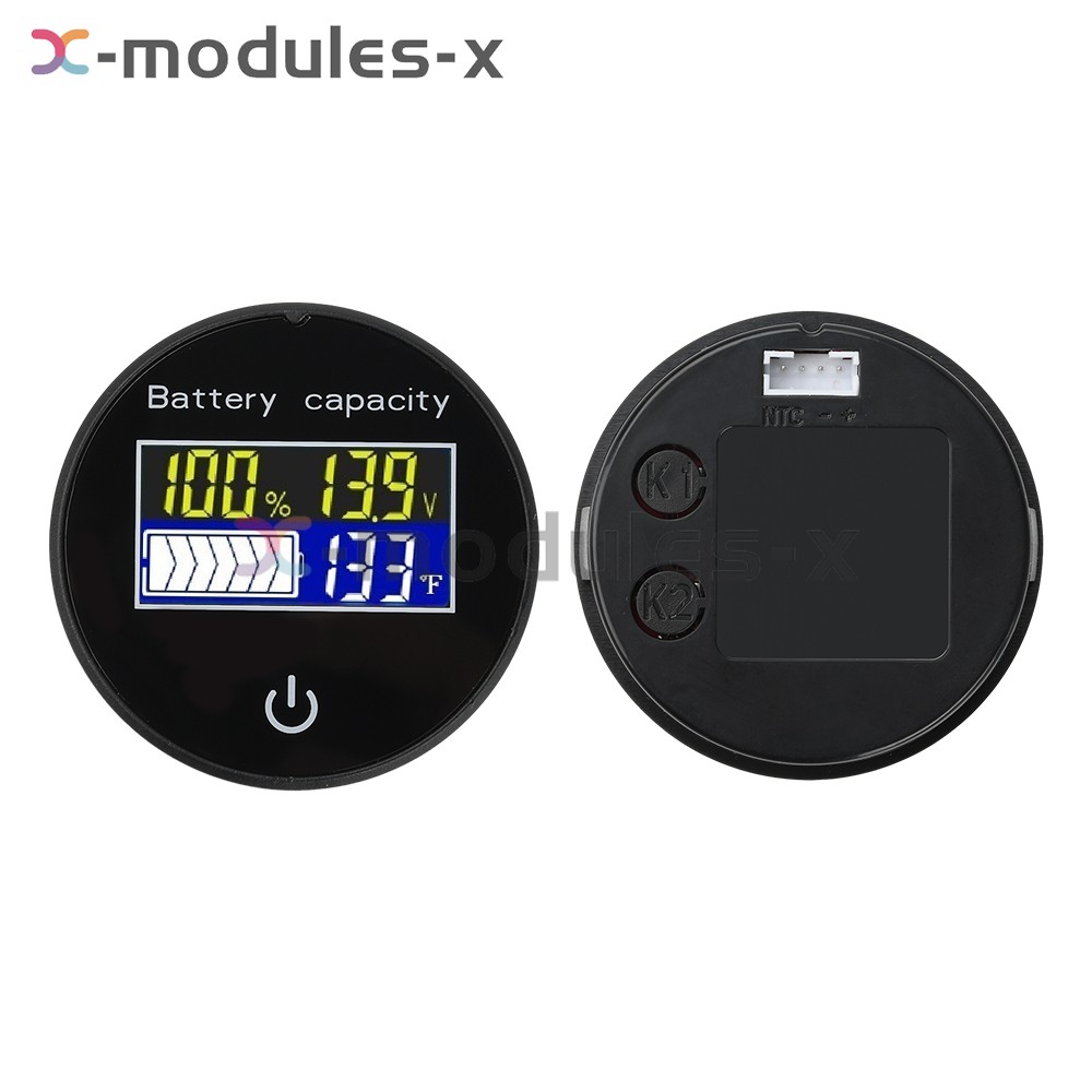 LCD Digital Battery Level Indicator Voltage Power Percentage Temperature Display