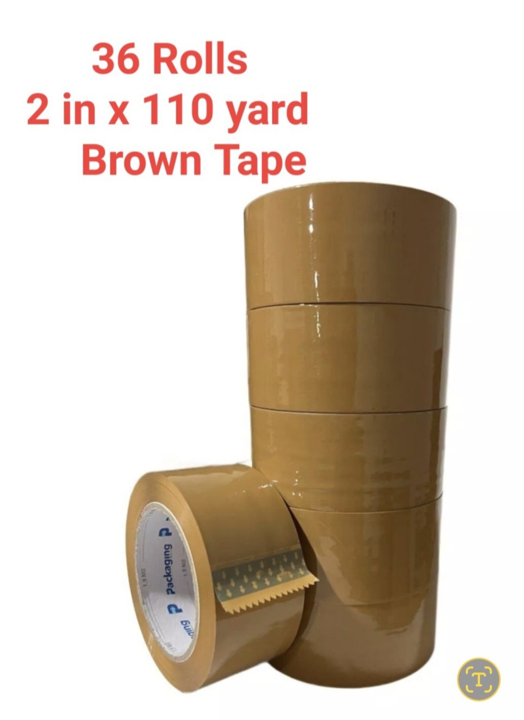 Packing Tape 36 Rolls 2 in 110 Yards 2 Mil (330 ft) Brown Carton Sealing Tapes