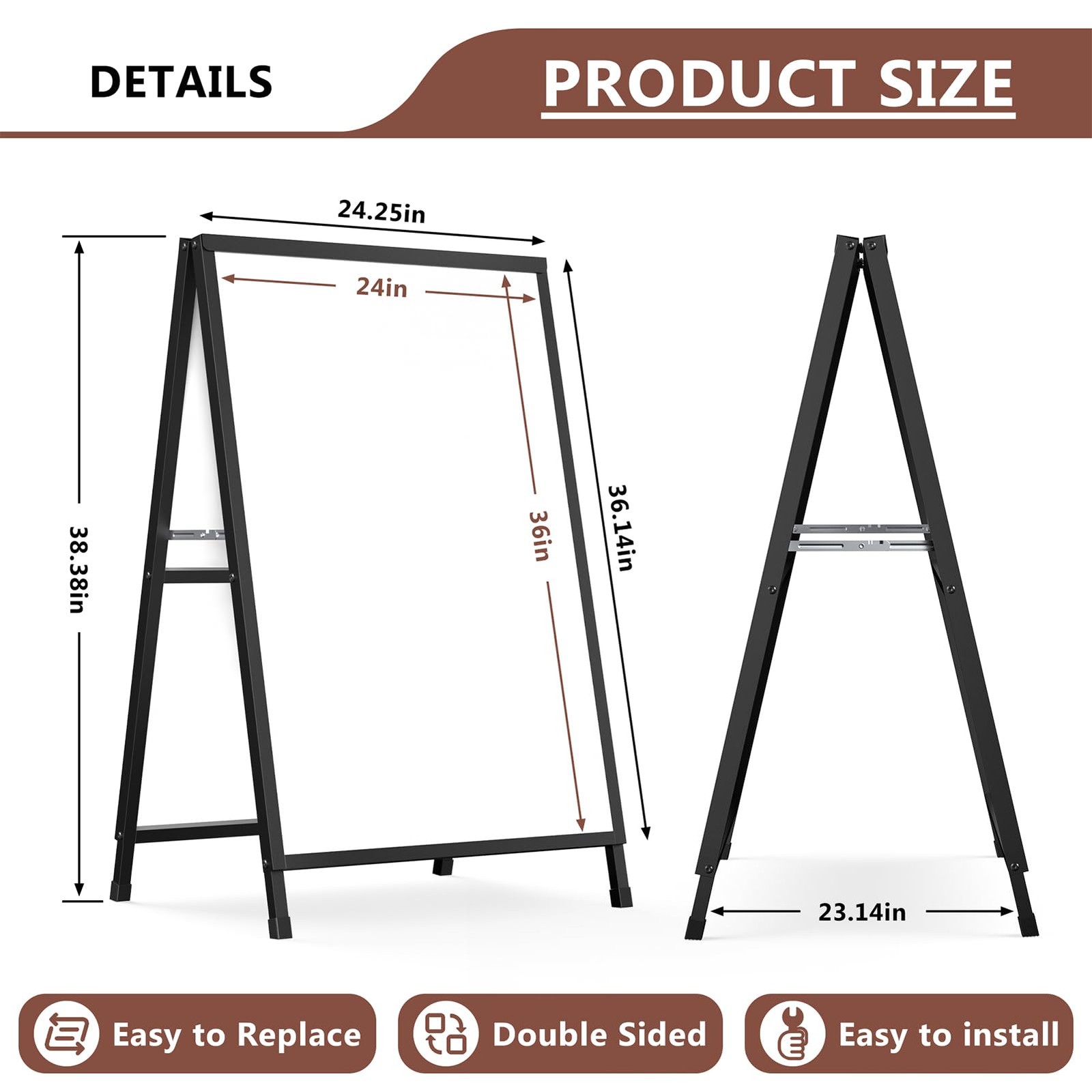 Cakokow A Frame Sign 24×36 Sandwich Board Double-Sided Folding Sign Display