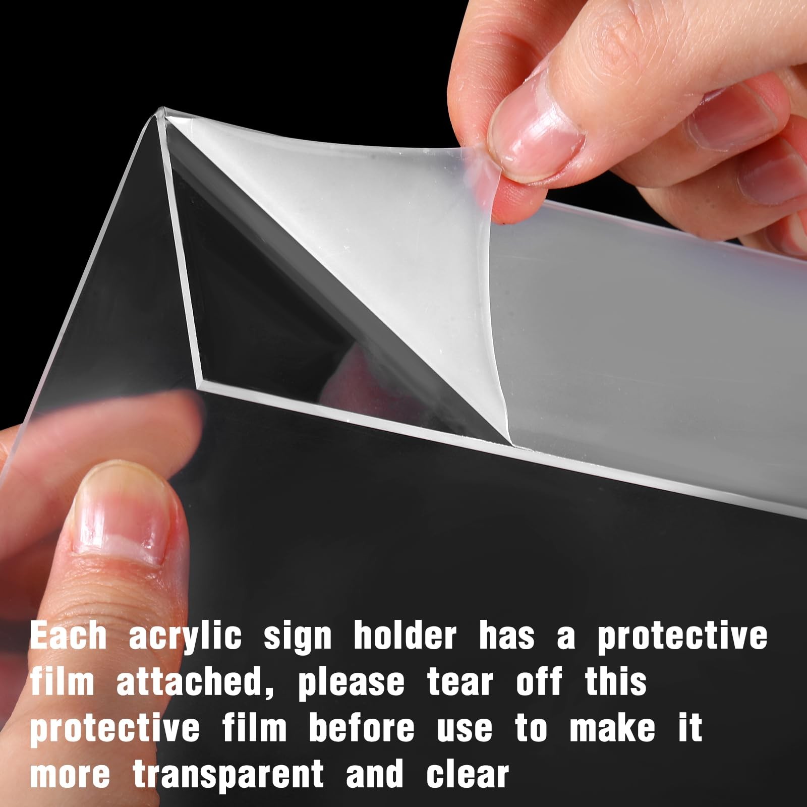 Vicenpal 6 Pcs 7×5 Inch Clear Acrylic Sign Holder Plastic L-shape Vertical Me…
