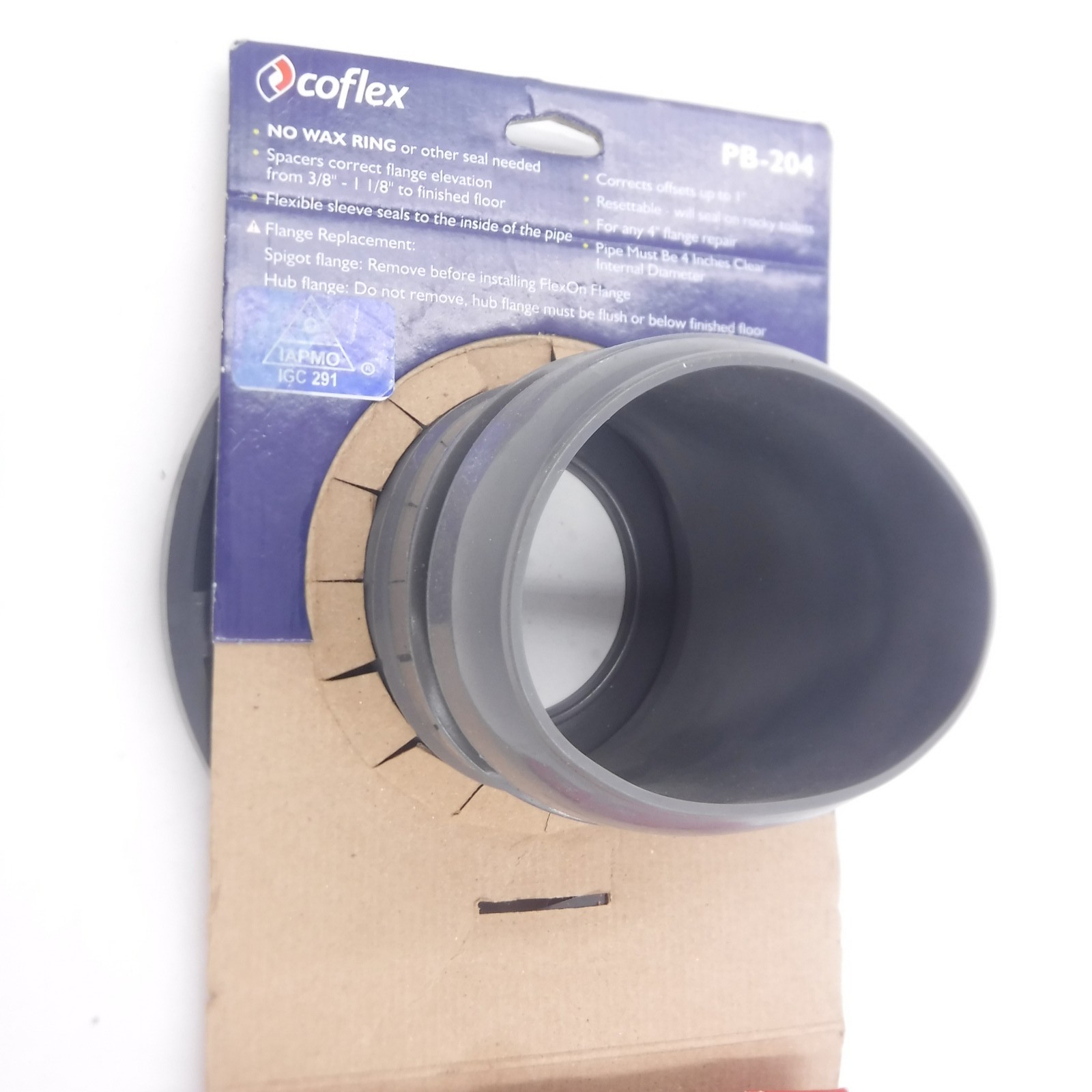 4″ Flexon Flange No Wax Toilet Flange & Spacer System PB-204 SEE DESC