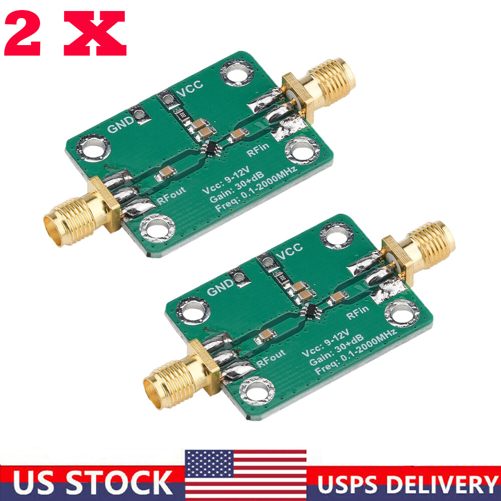 RF Wideband Amplifier 32dB low-noise LNA Broadband Module Receiver 0.1-2000MH​z