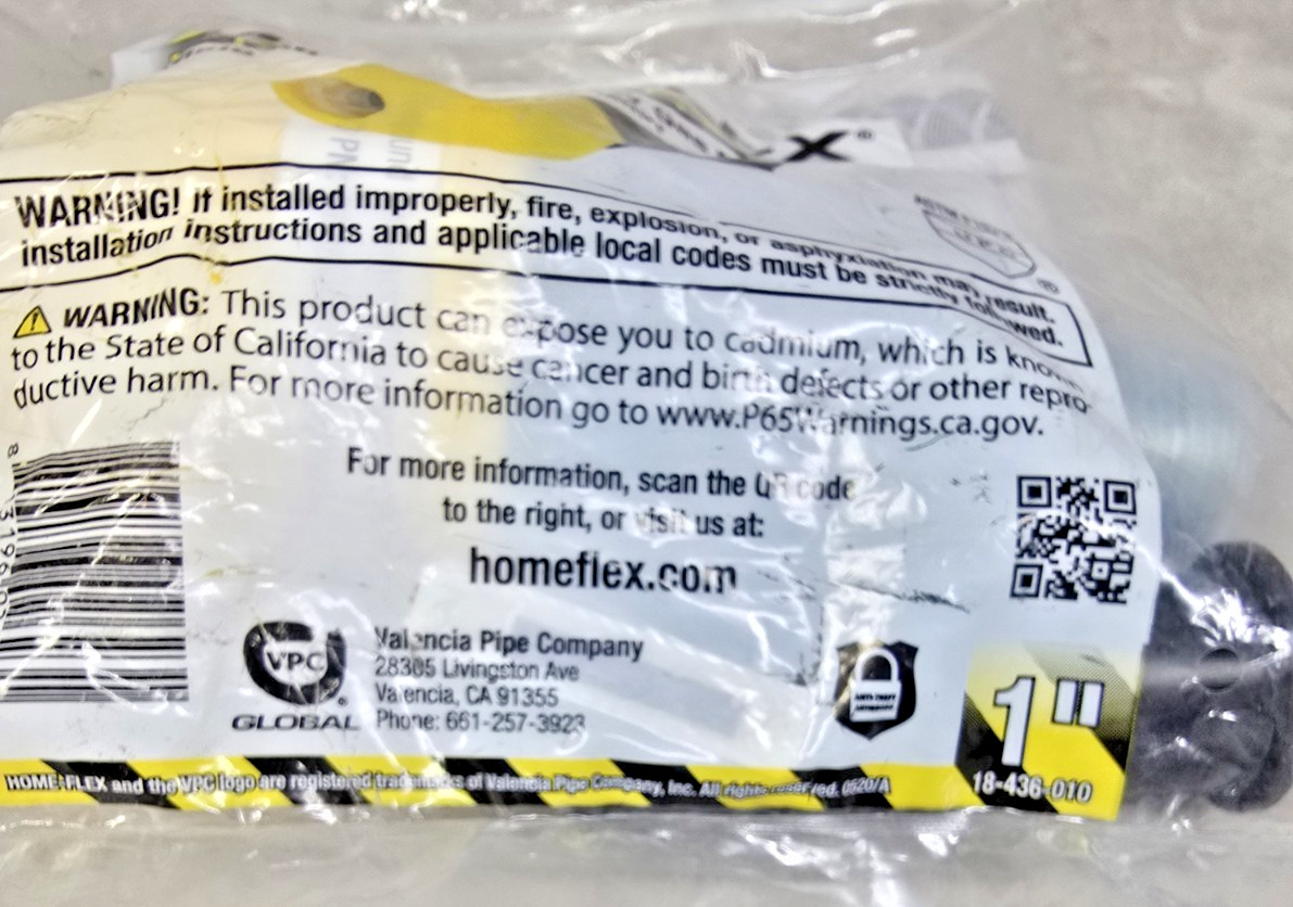 HOME-FLEX 1″ Polyproylene Underground Yellow Poly Gas Pipe Conversion Fitting