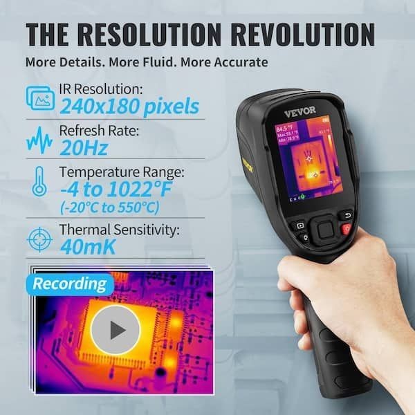 VEVOR Thermal Imaging Camera 240×180 IR Resolution 43200 Pixel Infrared Camera