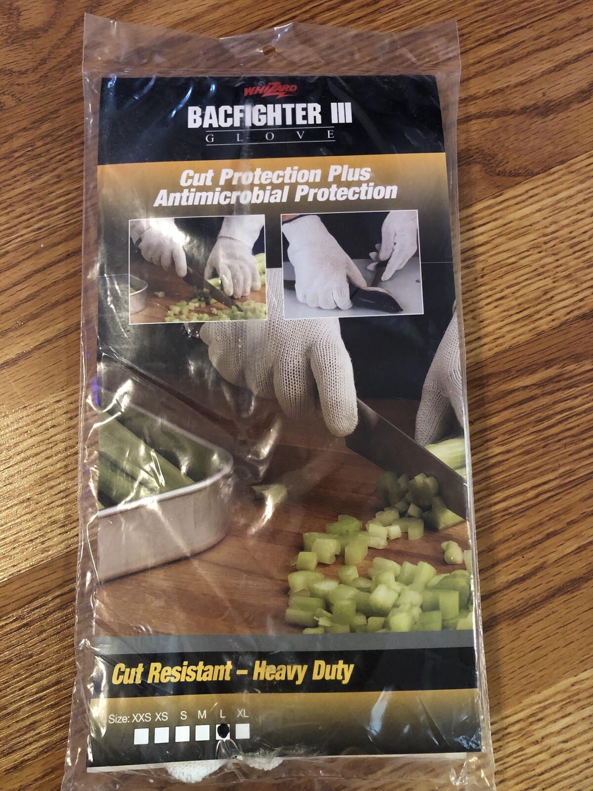Whizard® BacFighter™ 3 White Antimicrobial Cut-Resistant Glove Large