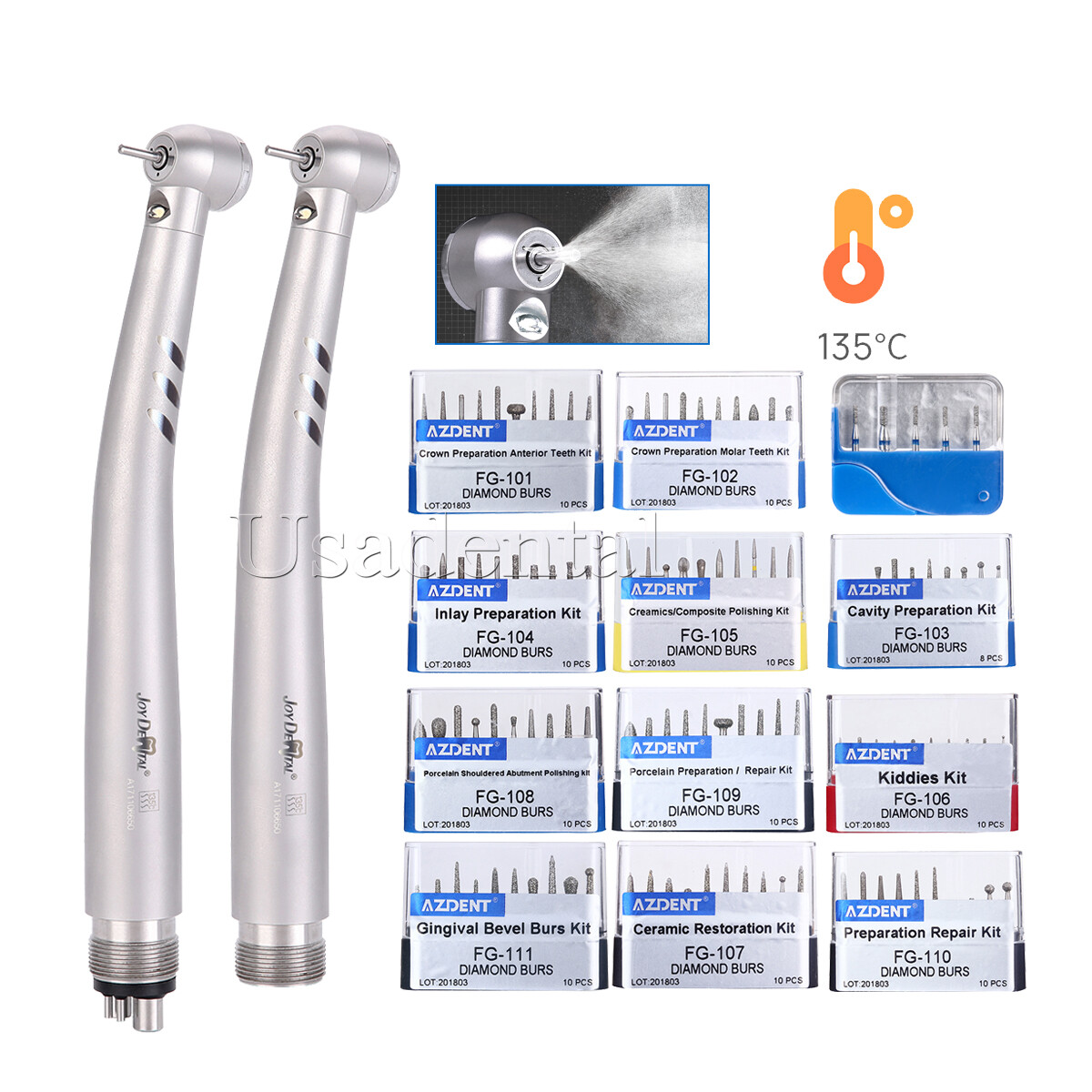 Dental LED E-generator High Speed Handpiece /FG Diamond Burs Polishing