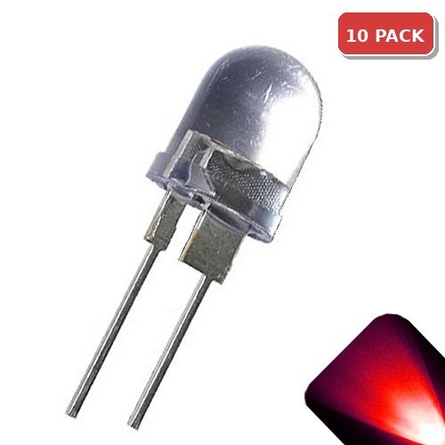 10 x LED 10mm Red .5 Watt Ultra Super Bright High Power LEDs 0.5w half 1/2 Boat