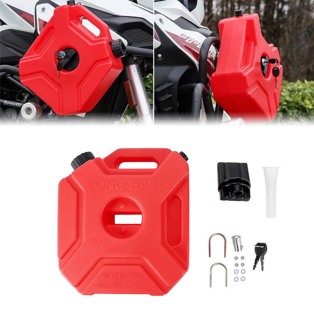 2Pack Portable 5L Gas Fuel Tank Petrol Storage Can For ATV UTV Motorcycle Car