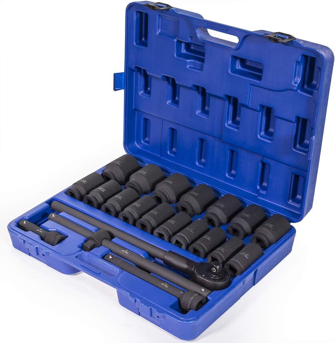 Stark USA 22-Pieces 3/4 Inch Drive Deep Impact Socket Set(7/8″ to 2″ inch)