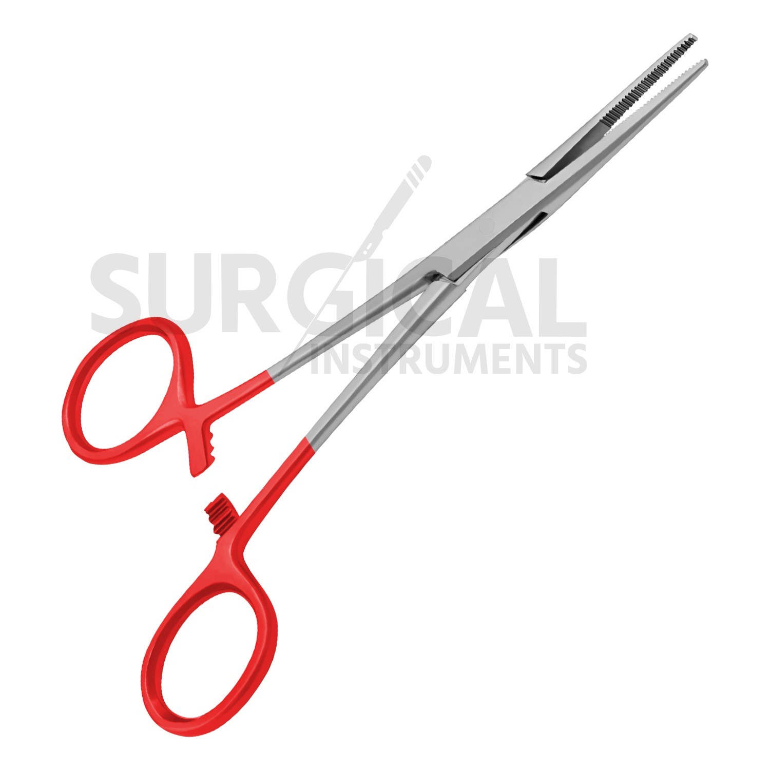 RED – 6 Pcs Kelly Hemostat Forceps 5.5″ Straight Surgical Dental German Grade