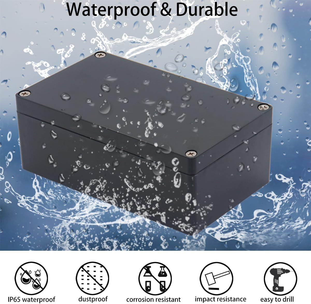 IP65 Waterproof ABS Plastic Electrical Junction Box for DIY Projects 7.87×4.72×2