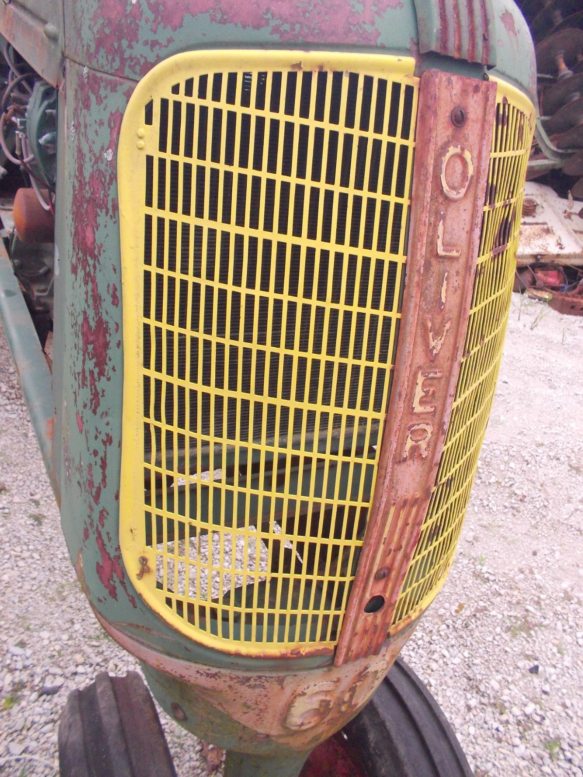 Oliver 60 Tractor NICE ORIGINAL front nose cone grill w/ screen & center badge