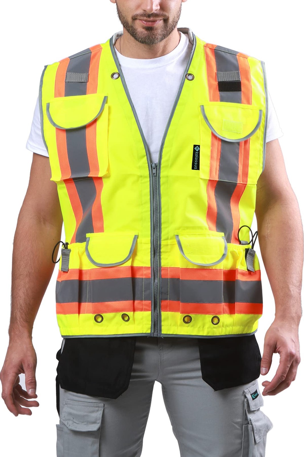 Safety Vest for Men High Visibility Reflective Construction Tactical Vest (Ye…