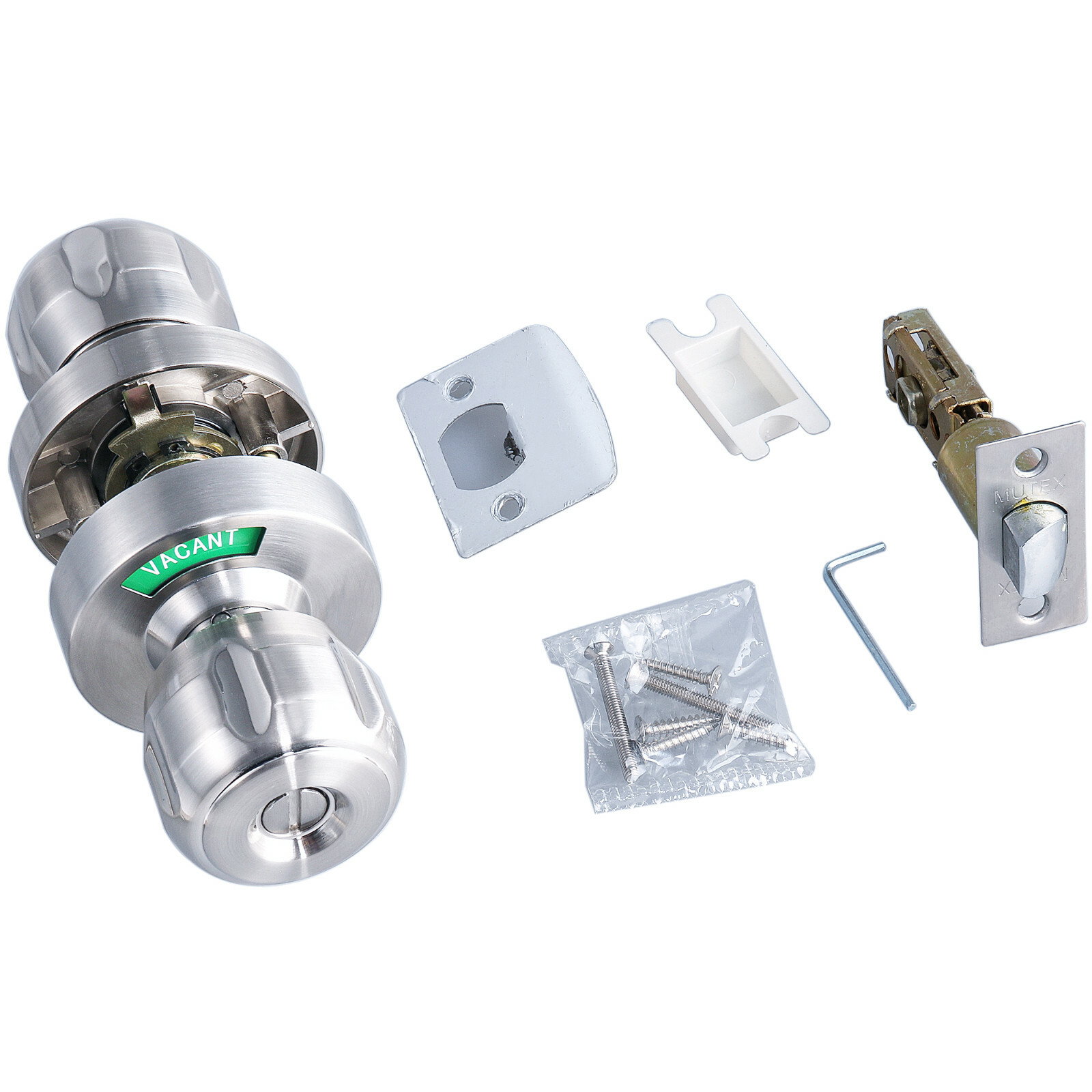 MUTEX BLS2 Bathroom Indicator Privacy Door Knob In-Use Occupied or Vacant Nickel