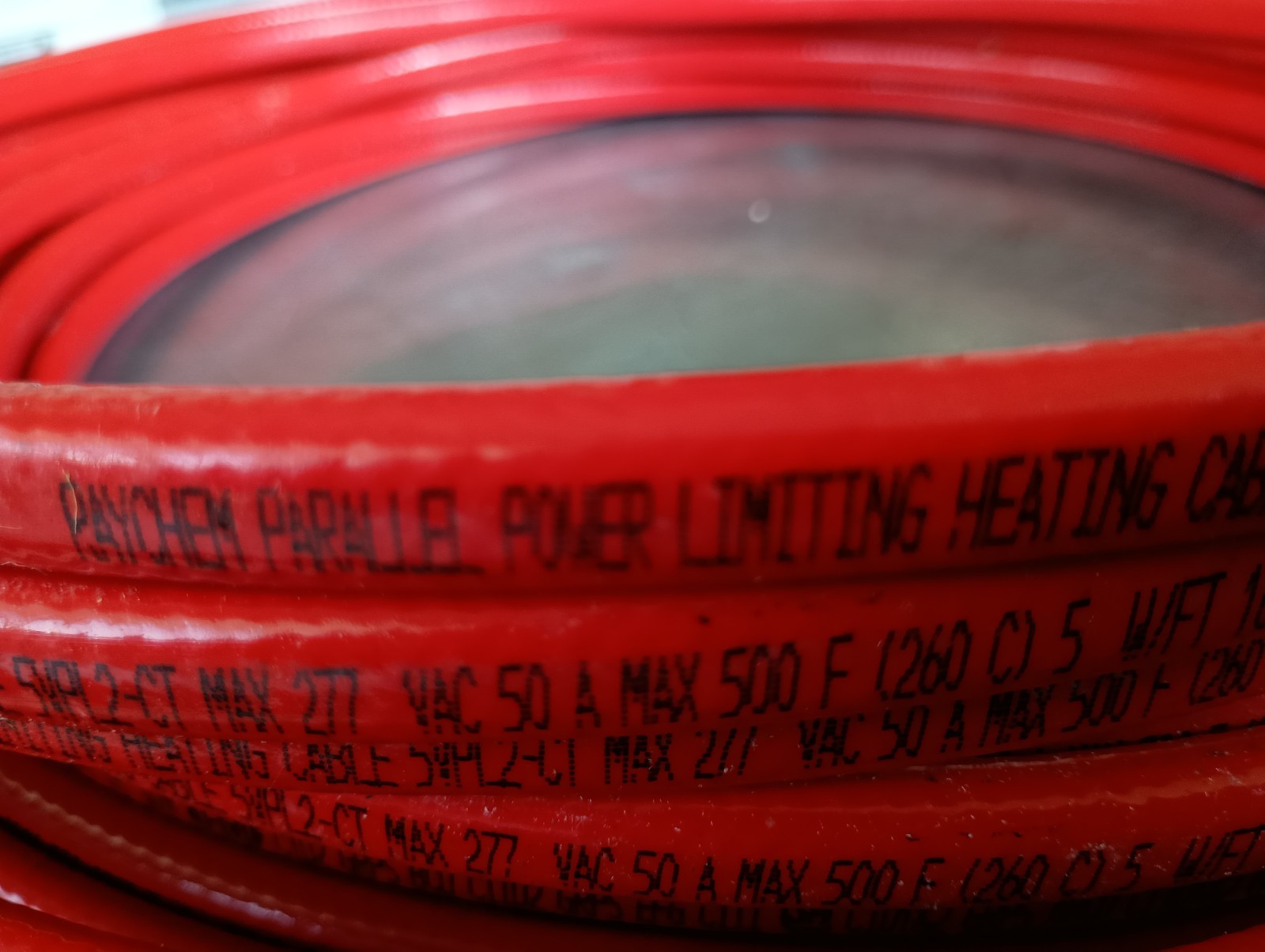 NEW 100 FT RAYCHEM VPL-5VPL2-CT HIGH TEMP SELF REG. HEATING CABLE 5W/FT 277VAC