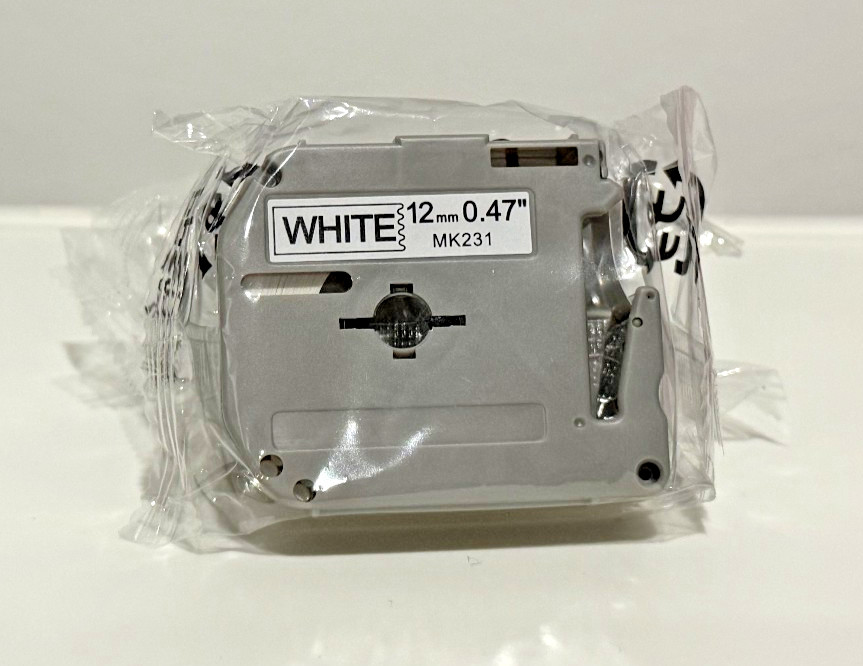 Compatible Brother P-Touch Labels White Tape 12mm(.47 inches) Adhesive MK231 3PK