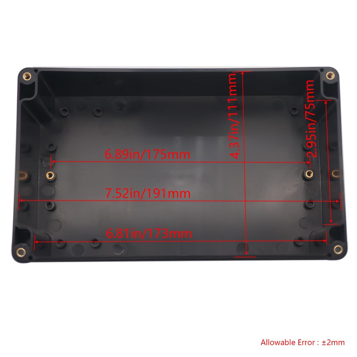 Junction Box IP65 Waterproof ABS Plastic Electrical Project Case Black 7.87×4.72