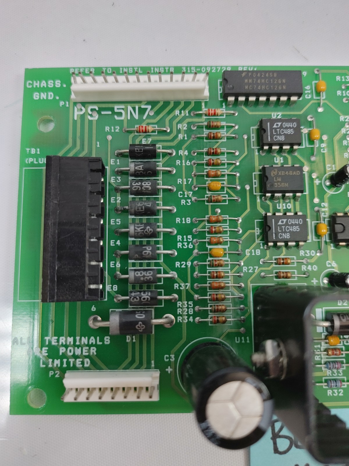 SIEMENS CERBERUS PYROTRONICS PS-5N7 NETWORK INTERFACE CARD 580-192730-8