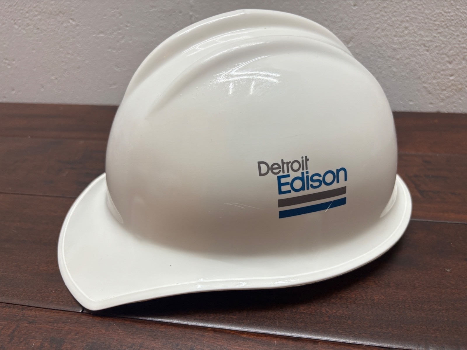 Vintage E.D. Bullard Model 302 Hard Hat Safety Cap White Detroit Edison