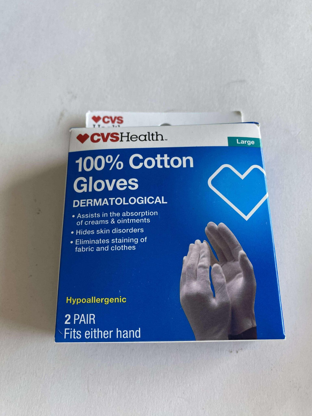 ( LOT OF 3 ) CVS 100% Cotton Gloves Size Large ( 2 Pair ) Fits Either Hand NEW